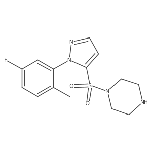1-{[1-(5-fluoro-2-methylphenyl)-1H-pyrazol-5-yl]sulfonyl}piperazine结构式