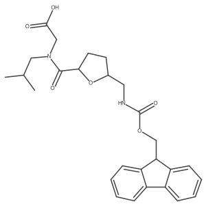 2-(1-{5-[({[(9H-fluoren-9-yl)methoxy]carbonyl}amino)methyl]oxolan-2-yl}-N-(2-methylpropyl)formamido)acetic acid Structure