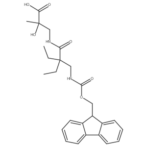 3-{2-ethyl-2-[({[(9H-fluoren-9-yl)methoxy]carbonyl}amino)methyl]butanamido}-2-hydroxy-2-methylpropanoic acid结构式
