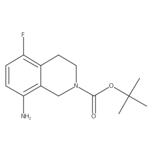 Tert-butyl 8-amino-5-fluoro-1,2,3,4-tetrahydroisoquinoline-2-carboxylate结构式