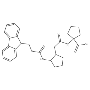 1-{2-[2-({[(9H-fluoren-9-yl)methoxy]carbonyl}amino)cyclopentyl]acetamido}cyclopentane-1-carboxylic acid Structure