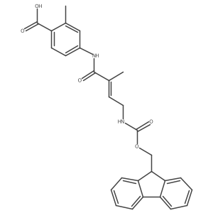 4-[4-({[(9H-fluoren-9-yl)methoxy]carbonyl}amino)-2-methylbut-2-enamido]-2-methylbenzoic acid Structure
