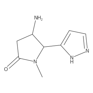 (4S,5S)-4-amino-1-methyl-5-(1H-pyrazol-5-yl)pyrrolidin-2-one结构式