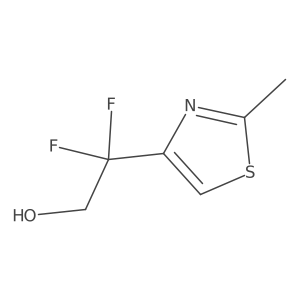 2,2-Difluoro-2-(2-methyl-1,3-thiazol-4-yl)ethan-1-ol结构式