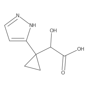 2-hydroxy-2-[1-(1H-pyrazol-3-yl)cyclopropyl]acetic acid Structure