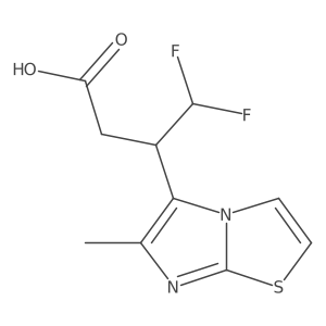 4,4-Difluoro-3-{6-methylimidazo[2,1-b][1,3]thiazol-5-yl}butanoic acid Structure