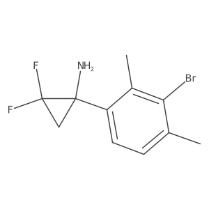 1-(3-Bromo-2,4-dimethylphenyl)-2,2-difluorocyclopropan-1-amine结构式