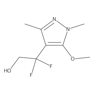2,2-difluoro-2-(5-methoxy-1,3-dimethyl-1H-pyrazol-4-yl)ethan-1-ol结构式