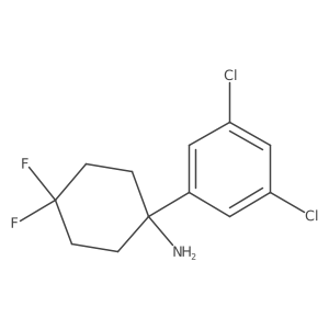 1-(3,5-Dichlorophenyl)-4,4-difluorocyclohexan-1-amine结构式