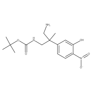 tert-butyl N-[3-amino-2-(3-hydroxy-4-nitrophenyl)-2-methylpropyl]carbamate Structure