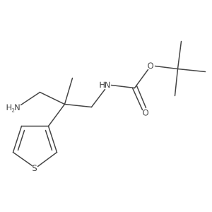 tert-butyl N-[3-amino-2-methyl-2-(thiophen-3-yl)propyl]carbamate结构式