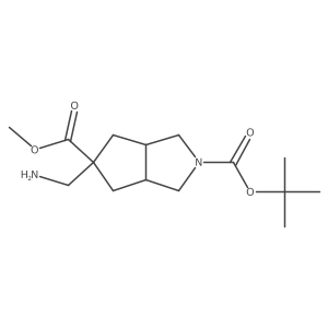 2-O-Tert-butyl 5-O-methyl (3aR,6aS)-5-(aminomethyl)-1,3,3a,4,6,6a-hexahydrocyclopenta[c]pyrrole-2,5-dicarboxylate结构式