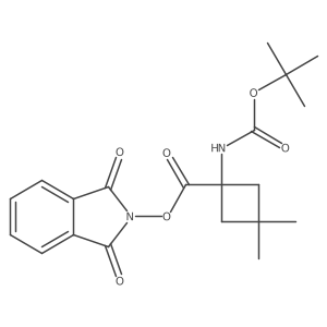 1,3-dioxo-2,3-dihydro-1H-isoindol-2-yl 1-{[(tert-butoxy)carbonyl]amino}-3,3-dimethylcyclobutane-1-carboxylate结构式