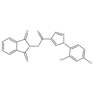 1,3-dioxo-2,3-dihydro-1H-isoindol-2-yl 1-(2,4-dichlorophenyl)-1H-pyrazole-4-carboxylate结构式