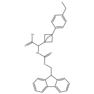 2-[3-(4-Ethylphenyl)-1-bicyclo[1.1.1]pentanyl]-2-(9H-fluoren-9-ylmethoxycarbonylamino)acetic acid Structure