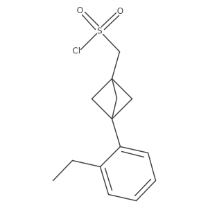 [3-(2-Ethylphenyl)-1-bicyclo[1.1.1]pentanyl]methanesulfonyl chloride结构式