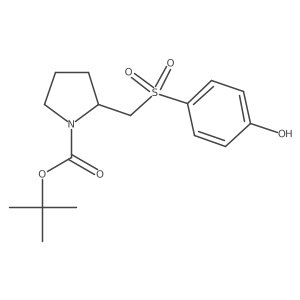 (S)-tert-butyl 2-(((4-hydroxyphenyl)sulfonyl)methyl)pyrrolidine-1-carboxylate结构式