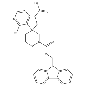 2-{[4-(2-bromopyridin-3-yl)-2-{[(9H-fluoren-9-yl)methoxy]carbonyl}-1,2-oxazinan-4-yl]oxy}acetic acid结构式