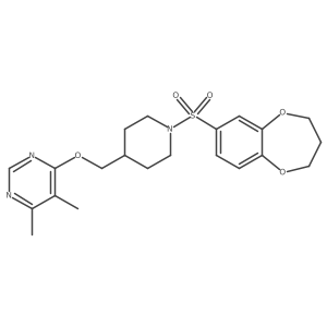 4-{[1-(3,4-dihydro-2H-1,5-benzodioxepine-7-sulfonyl)piperidin-4-yl]methoxy}-5,6-dimethylpyrimidine结构式