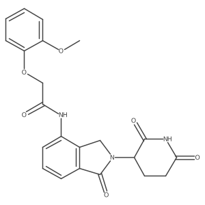 N-[2-(2,6-dioxo-3-piperidyl)-1-oxo-isoindolin-4-yl]-2-(2-methoxyphenoxy)acetamide结构式