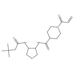 Tert-butyl N-[(3S,4R)-4-[(1-prop-2-enoylpiperidine-4-carbonyl)amino]oxolan-3-yl]carbamate Structure