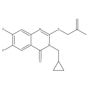 3-(Cyclopropylmethyl)-6,7-difluoro-2-[(2-methylprop-2-en-1-yl)sulfanyl]-3,4-dihydroquinazolin-4-one Structure