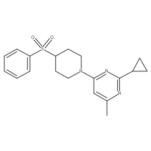 4-[4-(Benzenesulfonyl)piperidin-1-yl]-2-cyclopropyl-6-methylpyrimidine结构式