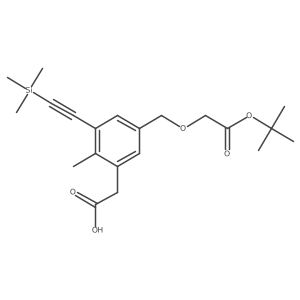 2-(5-{[2-(Tert-butoxy)-2-oxoethoxy]methyl}-2-methyl-3-[2-(trimethylsilyl)ethynyl]phenyl)acetic acid Structure