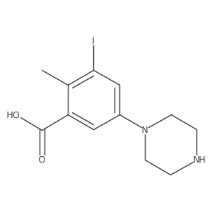 3-Iodo-2-methyl-5-(piperazin-1-yl)benzoic acid Structure