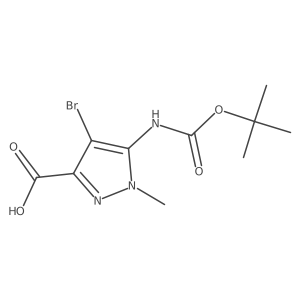 4-bromo-5-{[(tert-butoxy)carbonyl]amino}-1-methyl-1H-pyrazole-3-carboxylic acid结构式