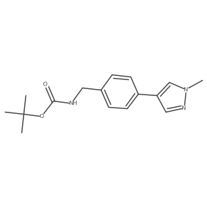 tert-Butyl (4-(1-methyl-1H-pyrazol-4-yl)benzyl)carbamate Structure