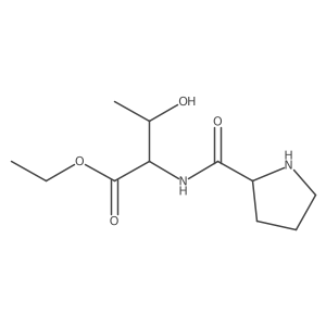 ethyl (2S,3S)-3-hydroxy-2-{[(2S)-pyrrolidin-2-yl]formamido}butanoate结构式
