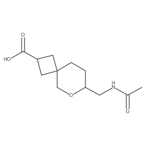 7-(Acetamidomethyl)-6-oxaspiro[3.5]nonane-2-carboxylic acid结构式