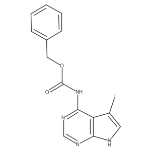 benzyl N-{5-iodo-7H-pyrrolo[2,3-d]pyrimidin-4-yl}carbamate结构式