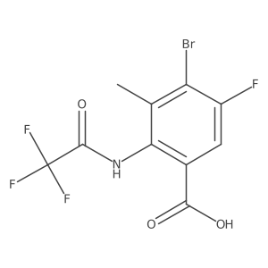 4-Bromo-5-fluoro-3-methyl-2-(2,2,2-trifluoroacetamido)benzoic acid结构式