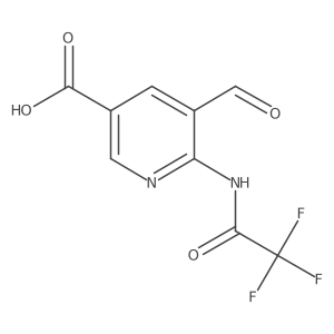 5-Formyl-6-(2,2,2-trifluoroacetamido)pyridine-3-carboxylic acid结构式