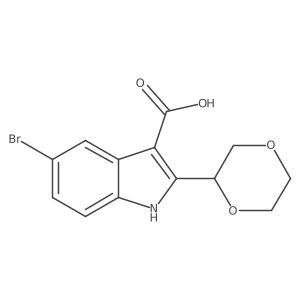 5-bromo-2-(1,4-dioxan-2-yl)-1H-indole-3-carboxylic acid Structure