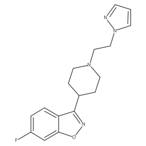 6-fluoro-3-{1-[2-(1H-pyrazol-1-yl)ethyl]piperidin-4-yl}-1,2-benzoxazole结构式