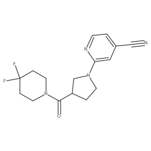 2-[3-(4,4-Difluoropiperidine-1-carbonyl)pyrrolidin-1-yl]pyridine-4-carbonitrile Structure