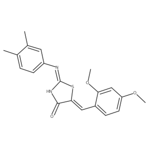 (2E,5Z)-5-(2,4-dimethoxybenzylidene)-2-[(3,4-dimethylphenyl)imino]-1,3-thiazolidin-4-one Structure