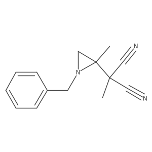 2-Methyl-2-[2-methyl-1-(phenylmethyl)-2-aziridinyl]propanedinitrile Structure