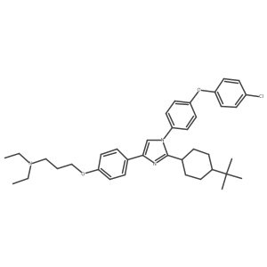 N-[3-[4-[2-(4-tert-Butylcyclohexyl)-1-[4-(4-chlorophenoxy)phenyl]-1H-imidazol-4-yl]phenoxy]propyl]-N,N-diethylamine Structure