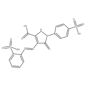 5-Oxo-1-(4-sulfophenyl)-4-[(2-sulfophenyl)diazenyl]-2,5-dihydro-1H-pyrazole-3-carboxylic acid结构式