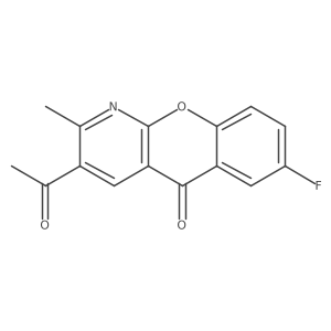 3-Acetyl-7-fluoro-2-methyl-5H-[1]benzopyrano[2,3-b]pyridin-5-one Structure