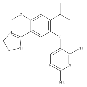 5-[5-(4,5-dihydro-1H-imidazol-2-yl)-2-isopropyl-4-methoxy-phenoxy]-pyrimidine-2,4-diamine Structure