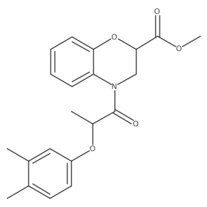 methyl 4-[2-(3,4-dimethylphenoxy)propanoyl]-3,4-dihydro-2H-1,4-benzoxazine-2-carboxylate Structure