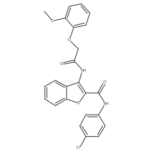 N-(4-chlorophenyl)-3-(2-(2-methoxyphenoxy)acetamido)benzofuran-2-carboxamide结构式