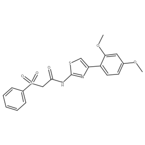 N-(4-(2,4-dimethoxyphenyl)thiazol-2-yl)-2-(phenylsulfonyl)acetamide结构式