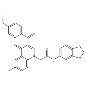 N-(benzo[d][1,3]dioxol-5-yl)-2-(3-(4-ethylbenzoyl)-6-methyl-4-oxoquinolin-1(4H)-yl)acetamide Structure