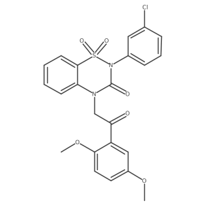 2-(3-chlorophenyl)-4-(2-(2,5-dimethoxyphenyl)-2-oxoethyl)-2H-benzo[e][1,2,4]thiadiazin-3(4H)-one 1,1-dioxide Structure